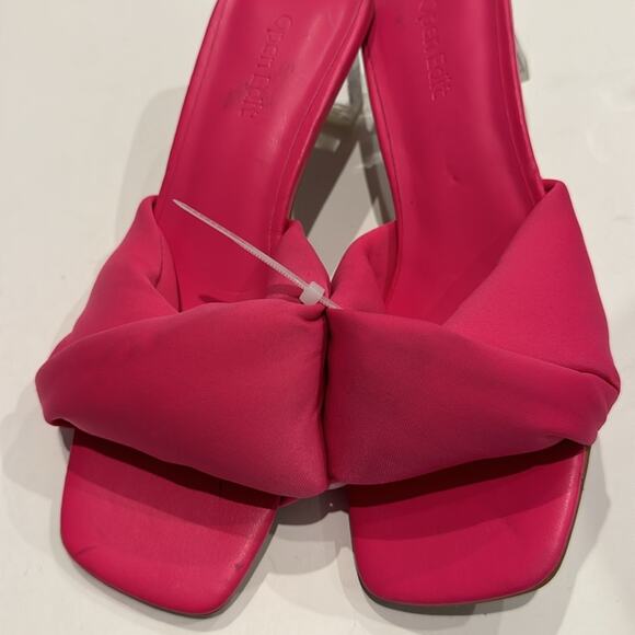 Open Edit NWOT Cleo Sandals in Pink Rouge with Clear Heel. - Picture 4 of 11